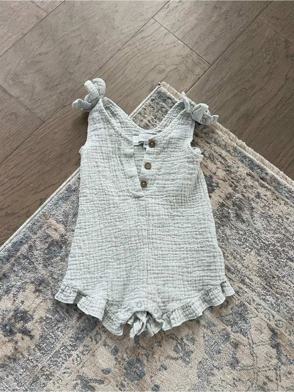 Rachel Zoe Pale Gray Ruffle Romper for Kids